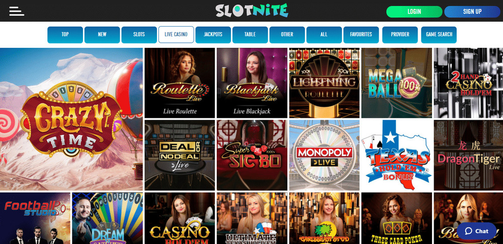 Slotnite Online Casino games