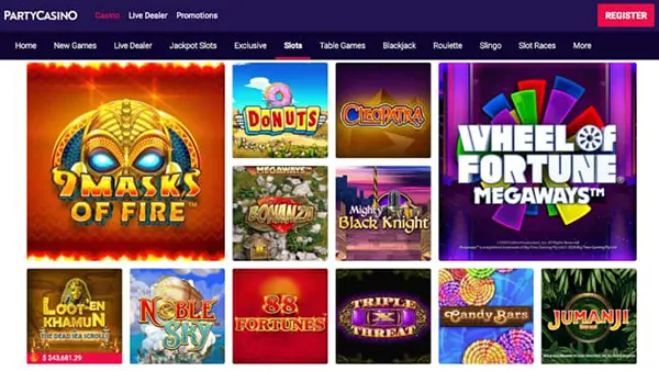 Online slots selection